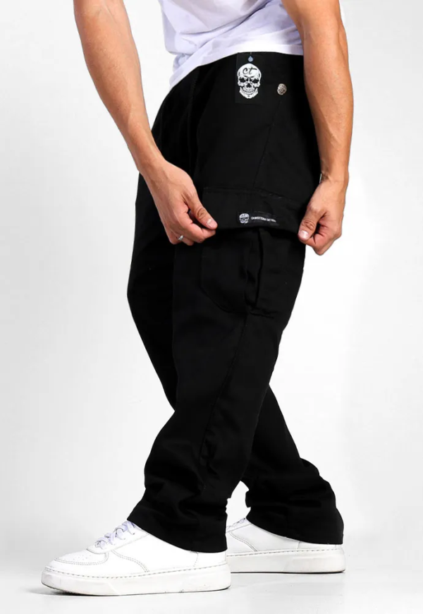 Calça Jogger Cargo Sem Punho Masculina Preta