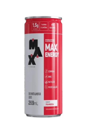 Max Energy Framboesa 269ML – Fardo 6 Latas – Max TitaniumBebida Energetica