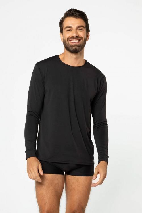 CAMISA UV50+ MASCULINA COM PROTEÇÃO SOLAR PRETA