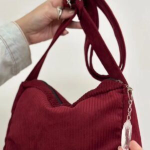 Bolsa Veludo Cotelê Vinho – Cristal
