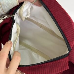 Bolsa Veludo Cotelê Vinho – Cristal