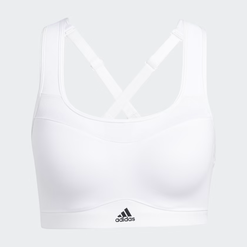 Top Treino Alto Suporte adidas TLRD Impact- Branco