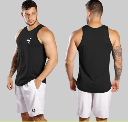 Camiseta Regata Masculina Treino Dry Lisa Básica Academia - Preto - Imagem 2
