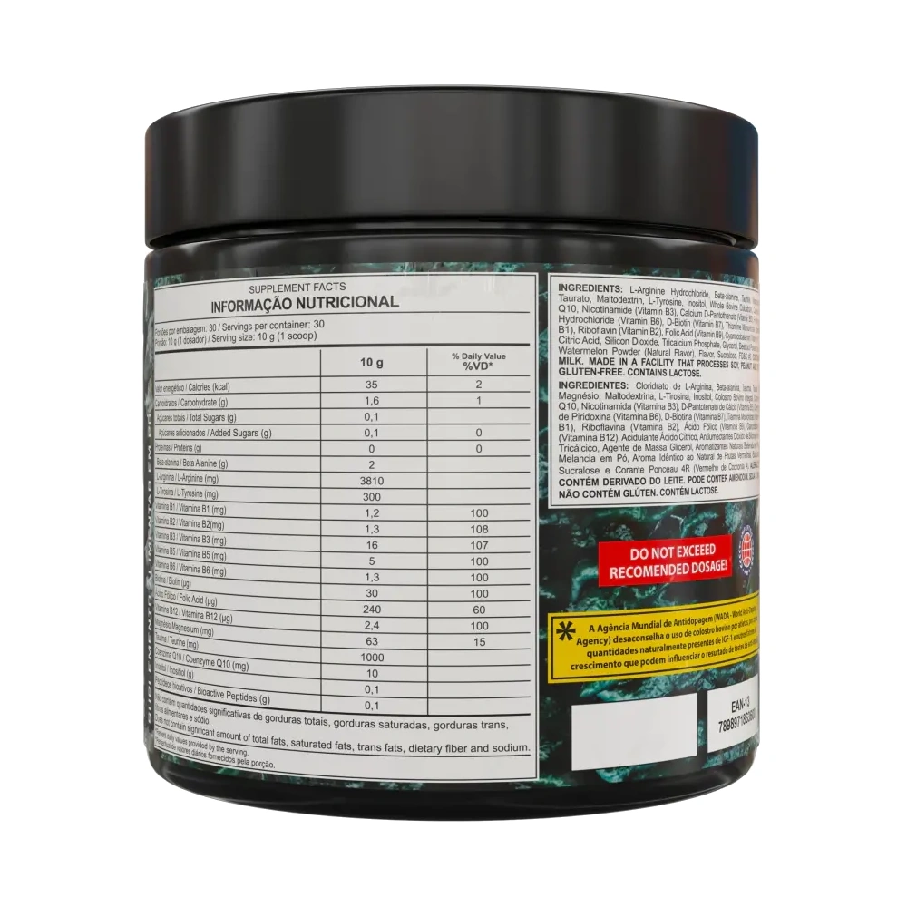 Raze Underground — DarkLab — Tabela nutricional