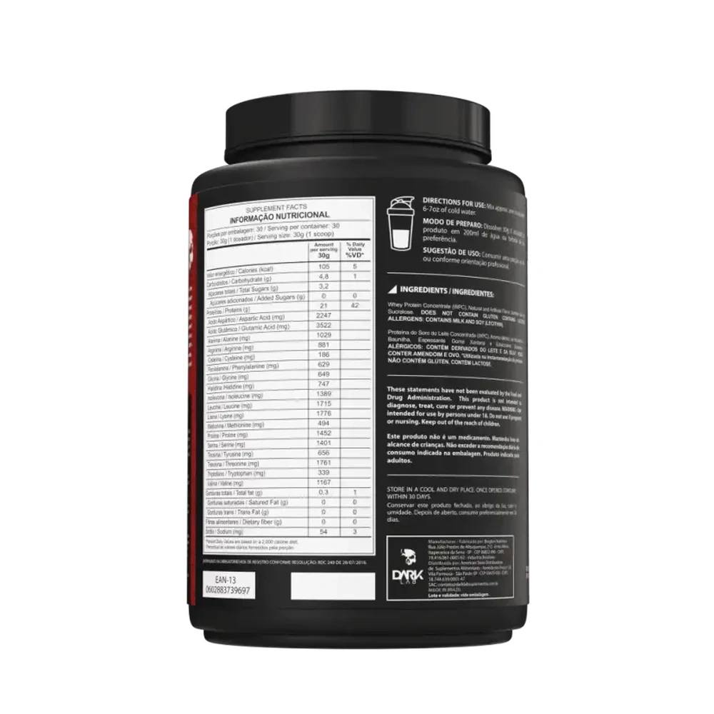 Whey Protein — DarkLab — Tabela nutricional