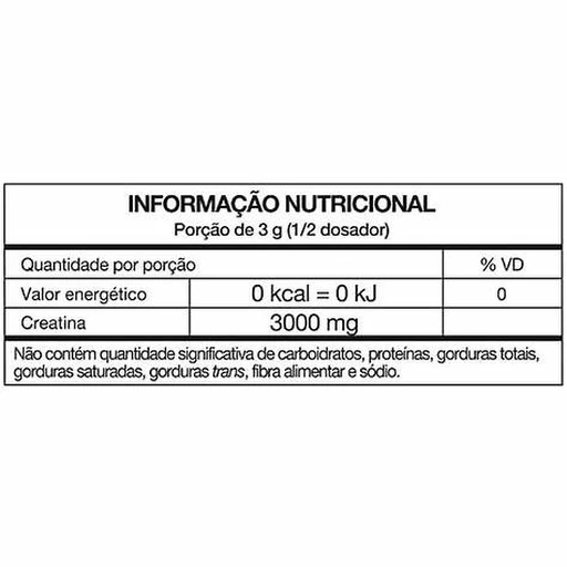 Creatina Monohidratada 300g — DUX — Informações nutricionais
