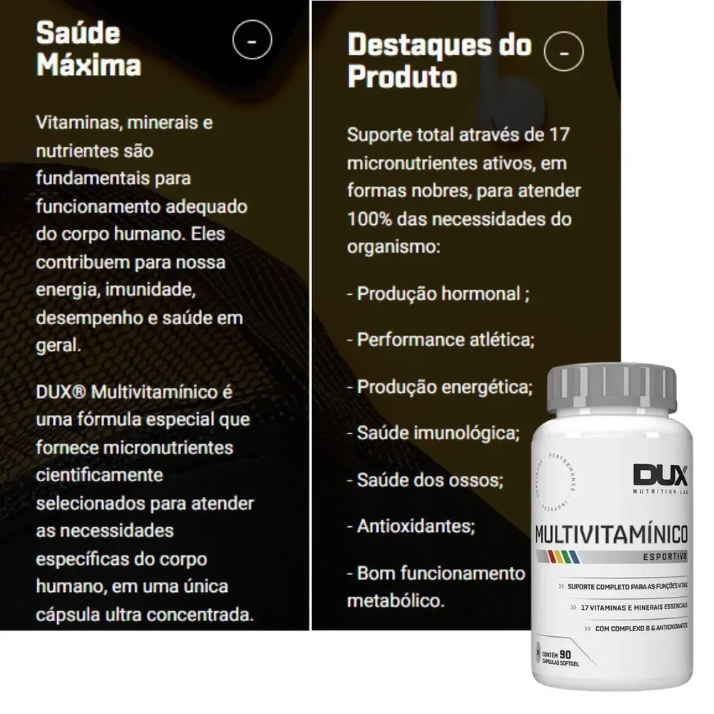 Multivitamínico — DUX — Benefícios e destaques