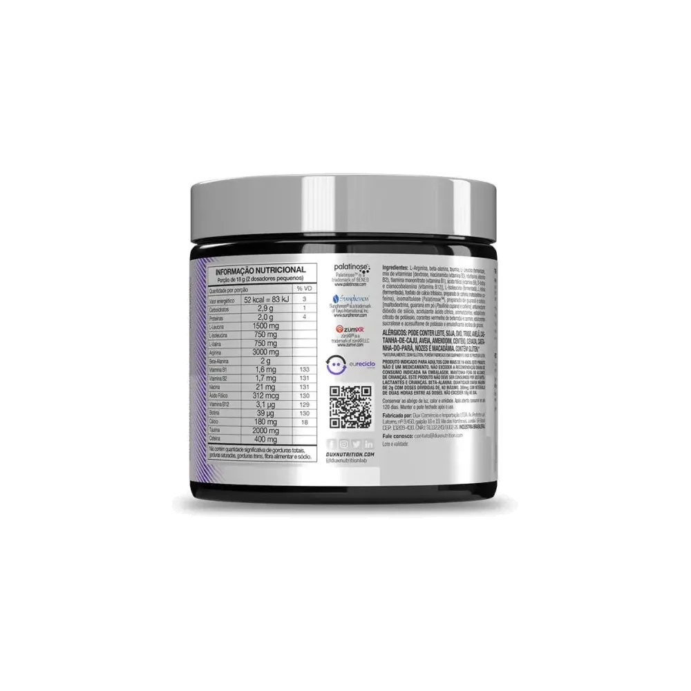 Pré-Workout — DUX — Verso do produto