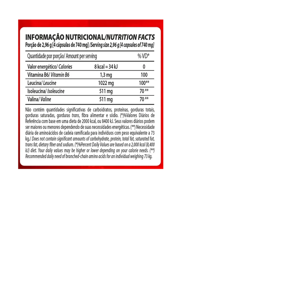 BCAA — Integralmédica — Informações nutricionais