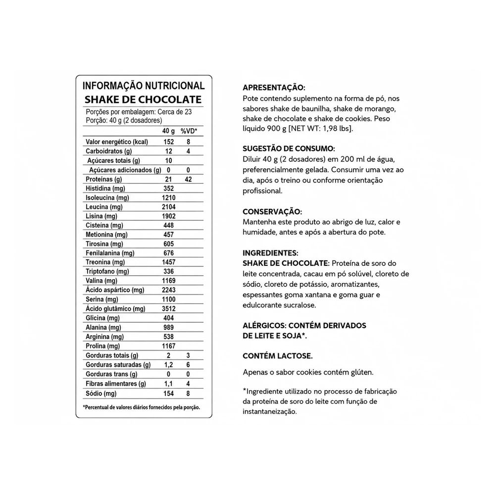 My Whey — Integralmédica — Informações nutricionais
