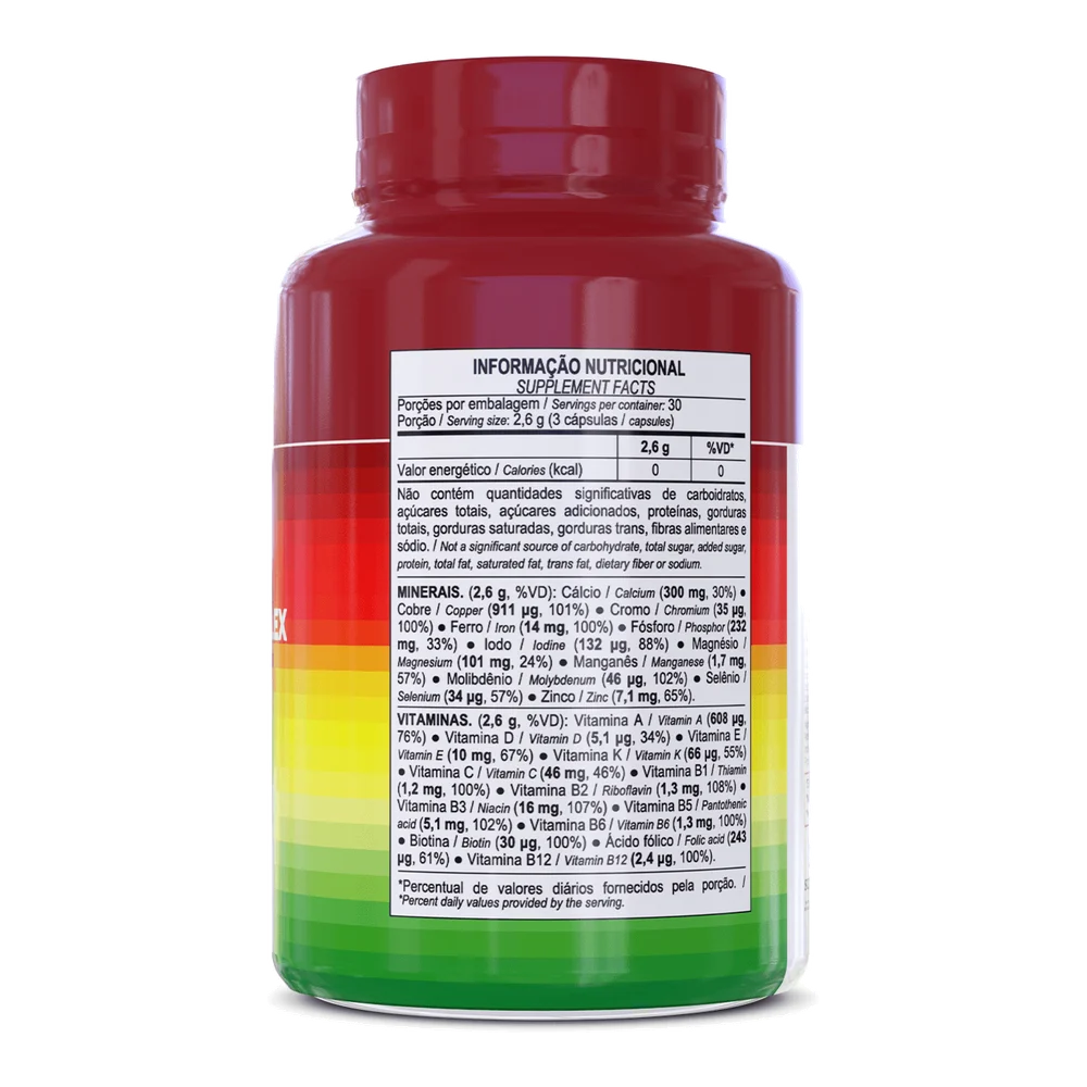 Multimax Complex 90 cápsulas — Max Titanium — Informações nutricionais