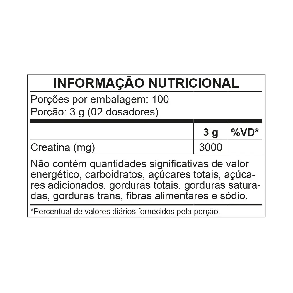 Creatin Up — Nutrata — Informações nutricionais