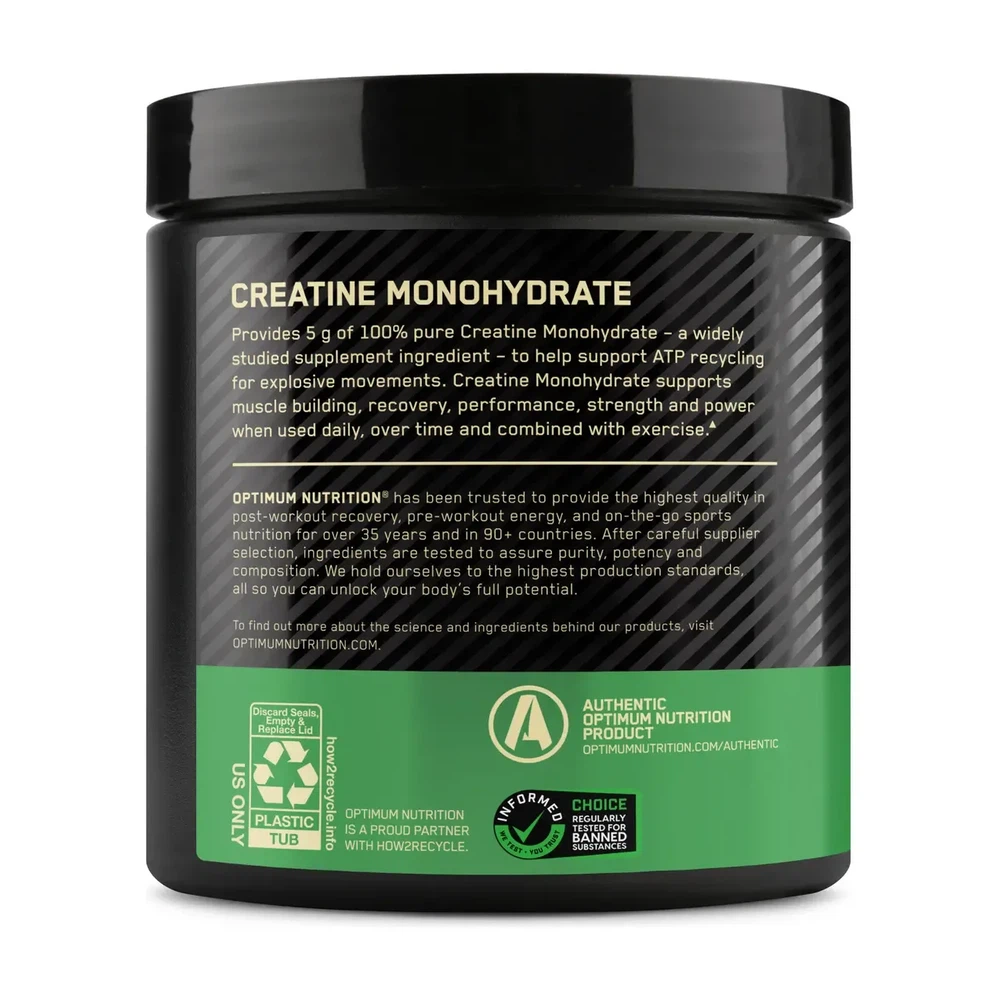 Micronized Creatine — Optimum Nutrition — Verso do produto