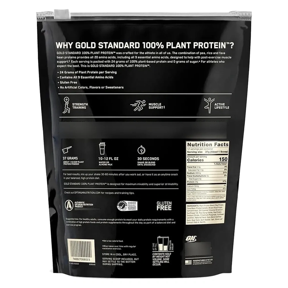 Gold Standard Plant Protein — Optimum Nutrition — Tabela nutricional