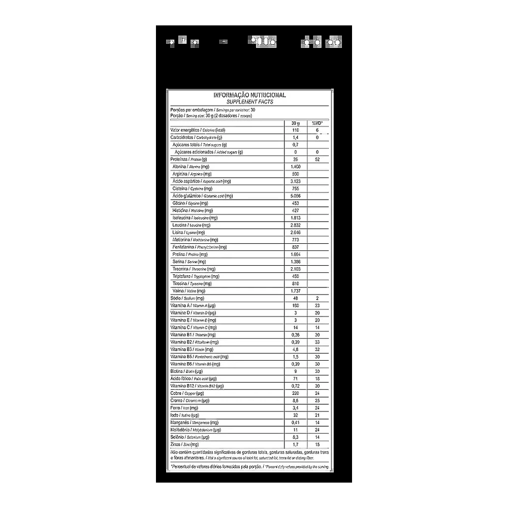 ISO Pro Whey — Probiótica — Informações nutricionais
