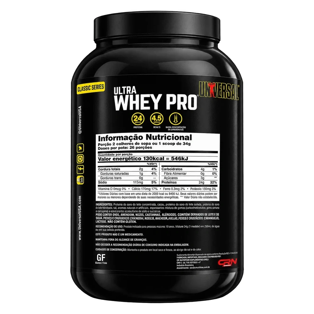Ultra Whey Pro — Universal Nutrition — Tabela nutricional
