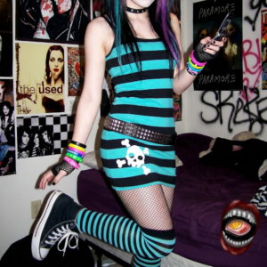 Vestido Listrado Punk Skull