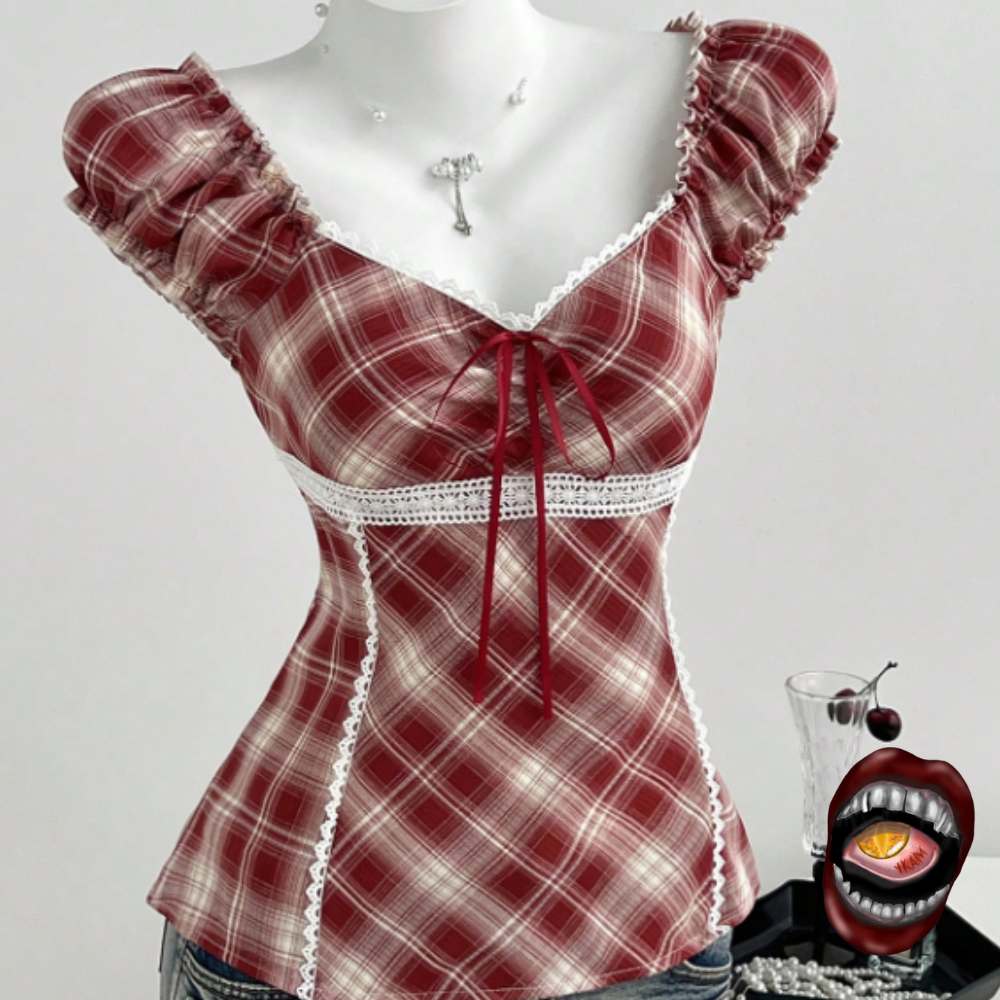Blusa Cropped Xadrez