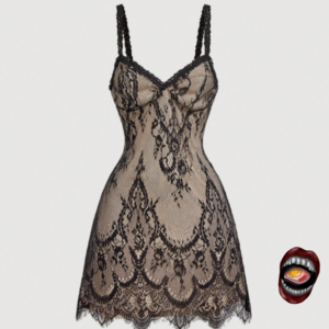 Vestido Curto de Renda Preta Nude