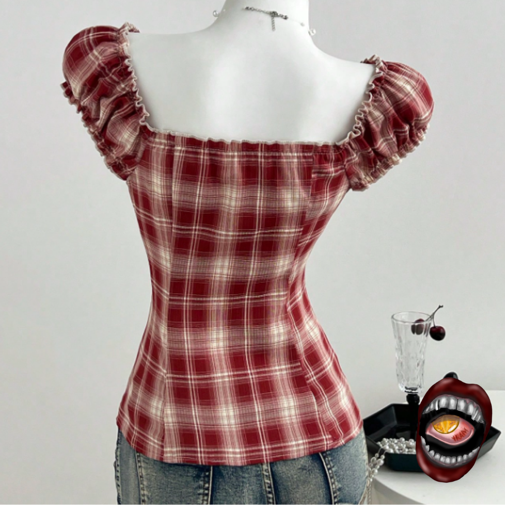 Blusa Cropped Xadrez - Imagem 2