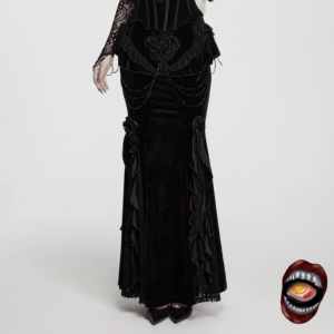 Saia Longade Veludo Preto
