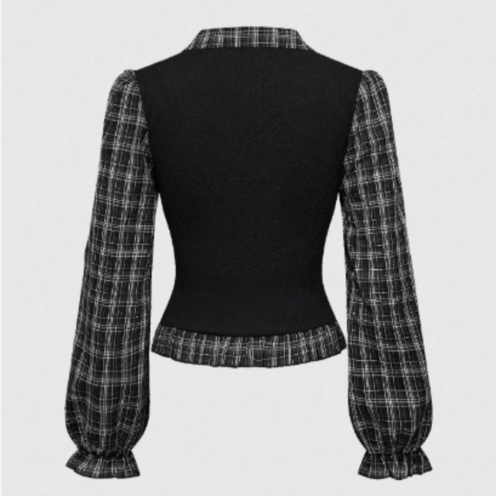 Blusa Xadrez com Colete - Imagem 2