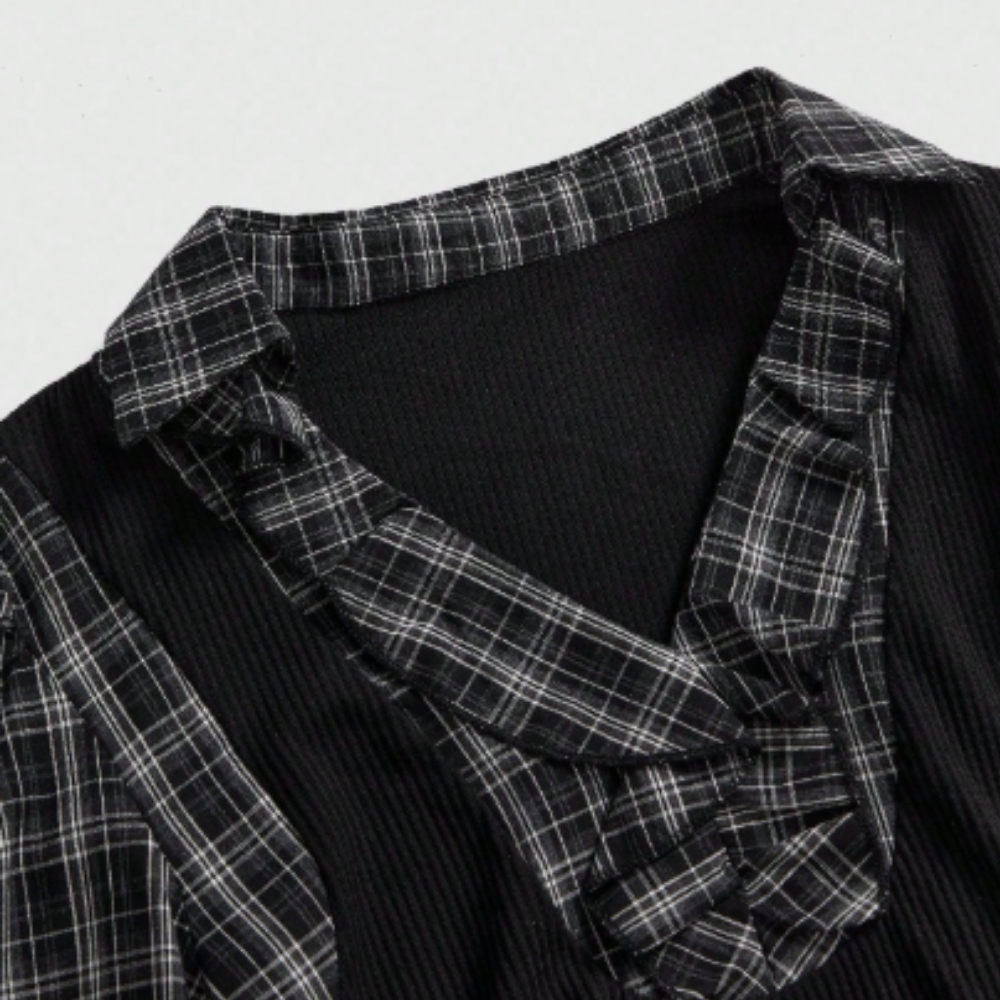 Blusa Xadrez com Colete - Imagem 3