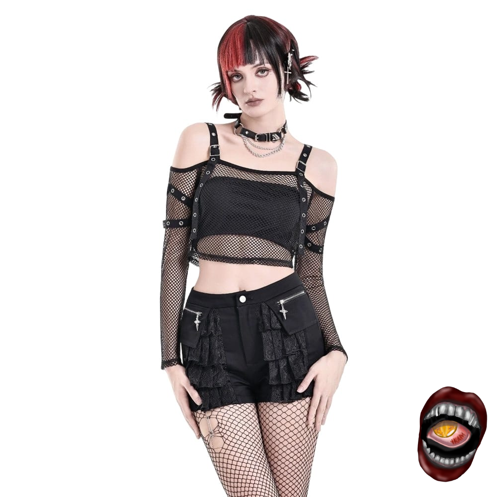 Shorts Preto Renda e Cruz - Imagem 4