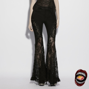 Calça Flare de Renda e Amarração