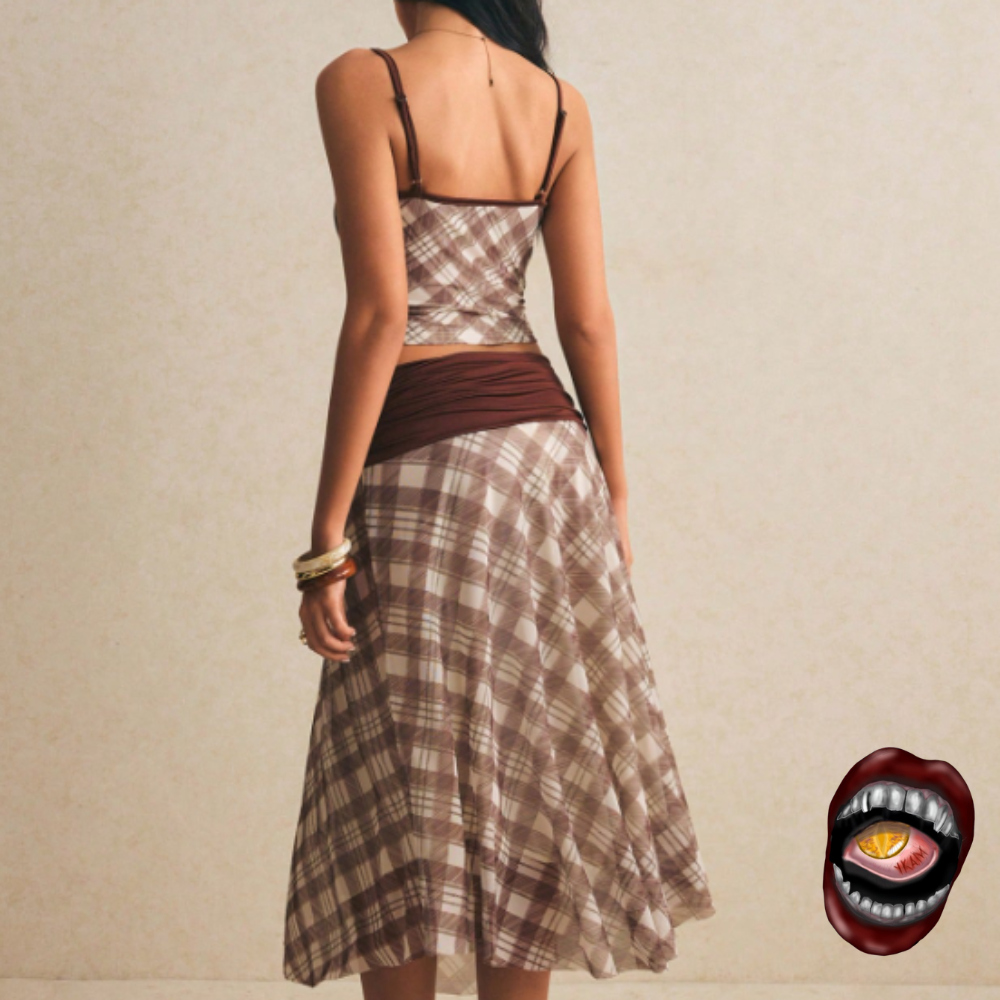 Conjunto Top e Saia Xadrez - Imagem 2