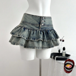 Minisaia Jeans em  Camadas