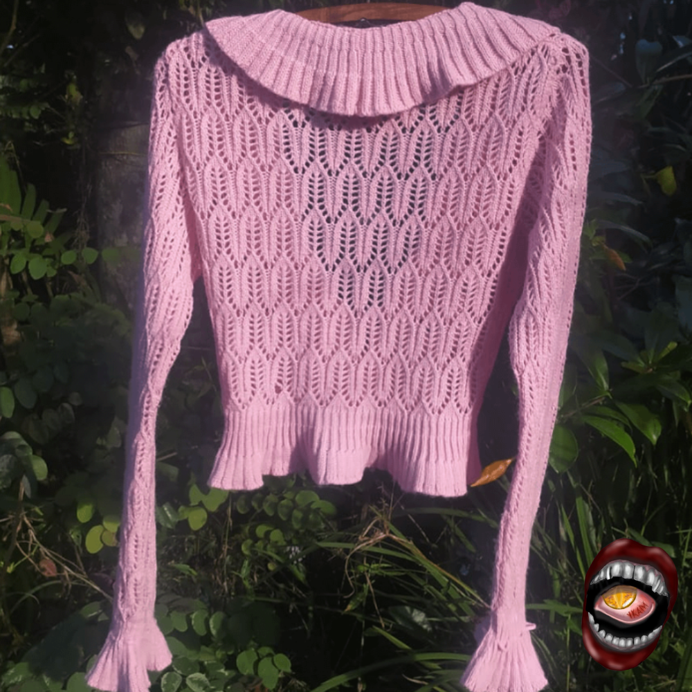 Cardigan de Tricô Rosa - Imagem 2