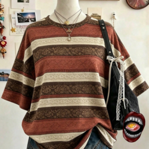 Camiseta Oversized Listrada