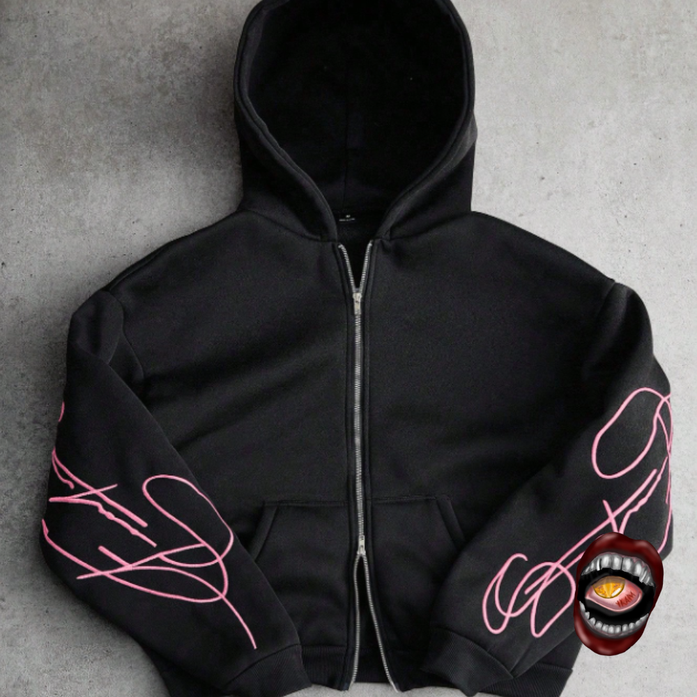 Moletom Zip-Up Oversized Black