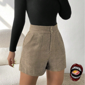 Shorts de Alfaiataria em Tweed Cintura Alta