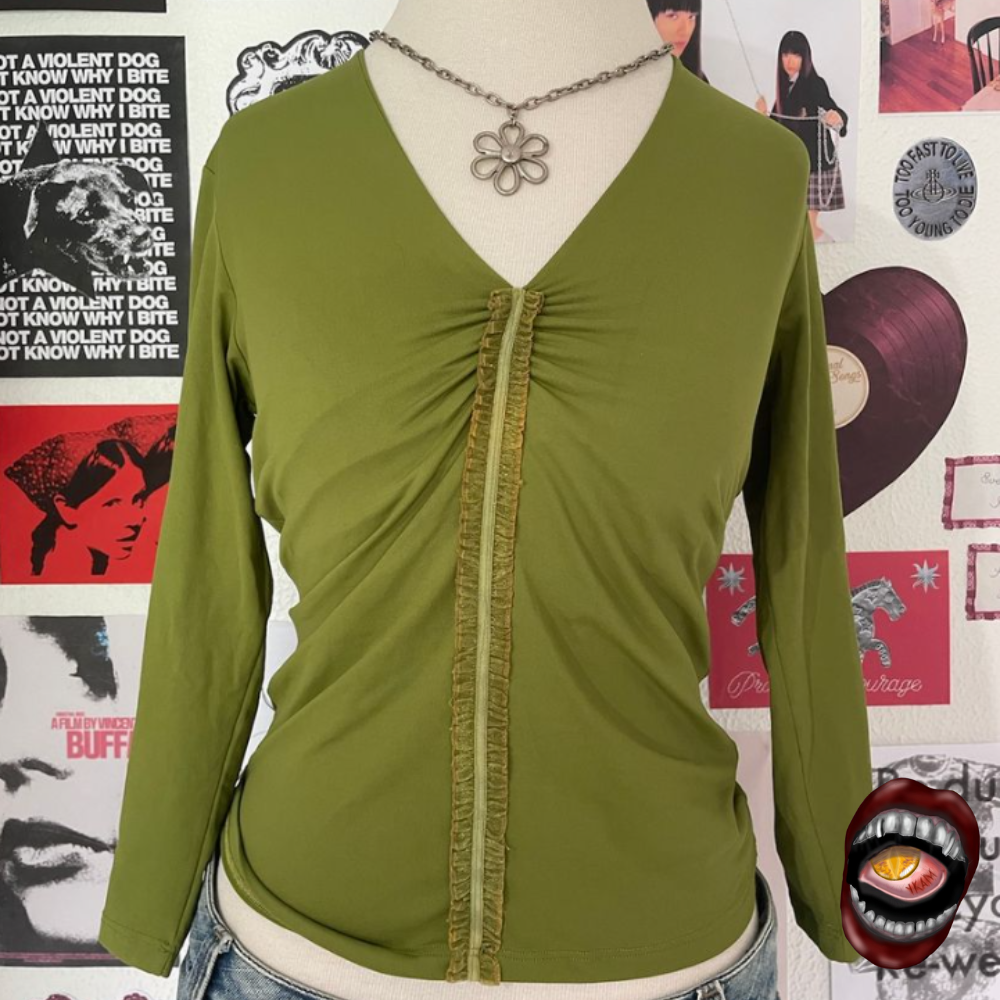 Blusa Verde Oliva com Detalhe Franzido