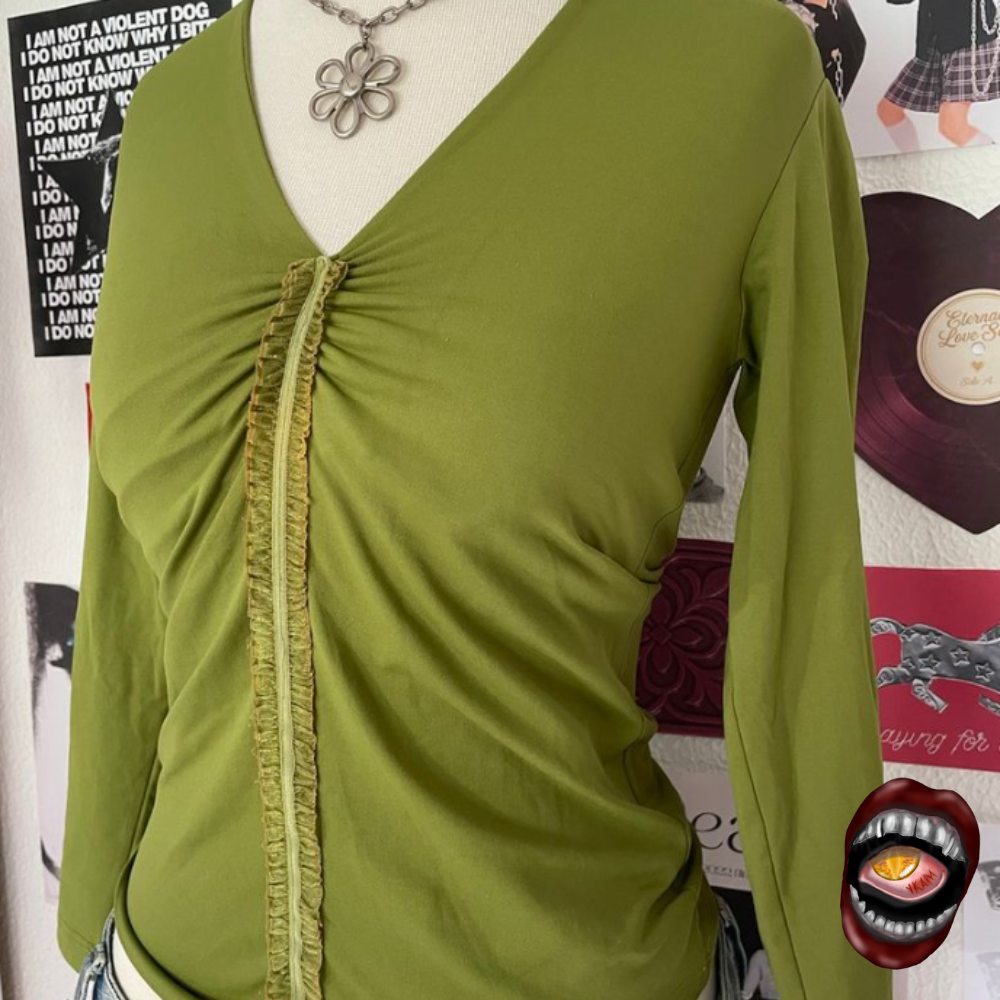 Blusa Verde Oliva com Detalhe Franzido - Imagem 3