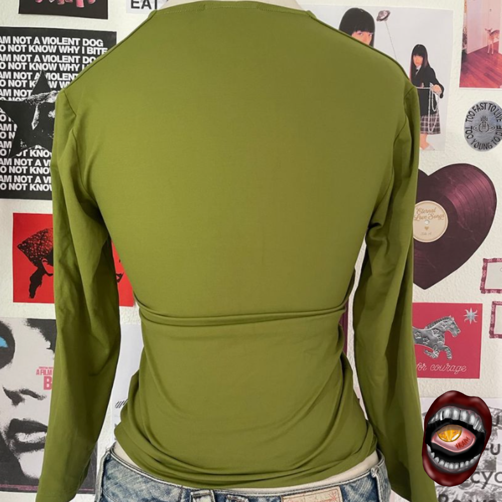 Blusa Verde Oliva com Detalhe Franzido - Imagem 2