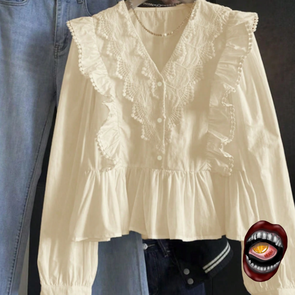 Blusa Off-White com Renda