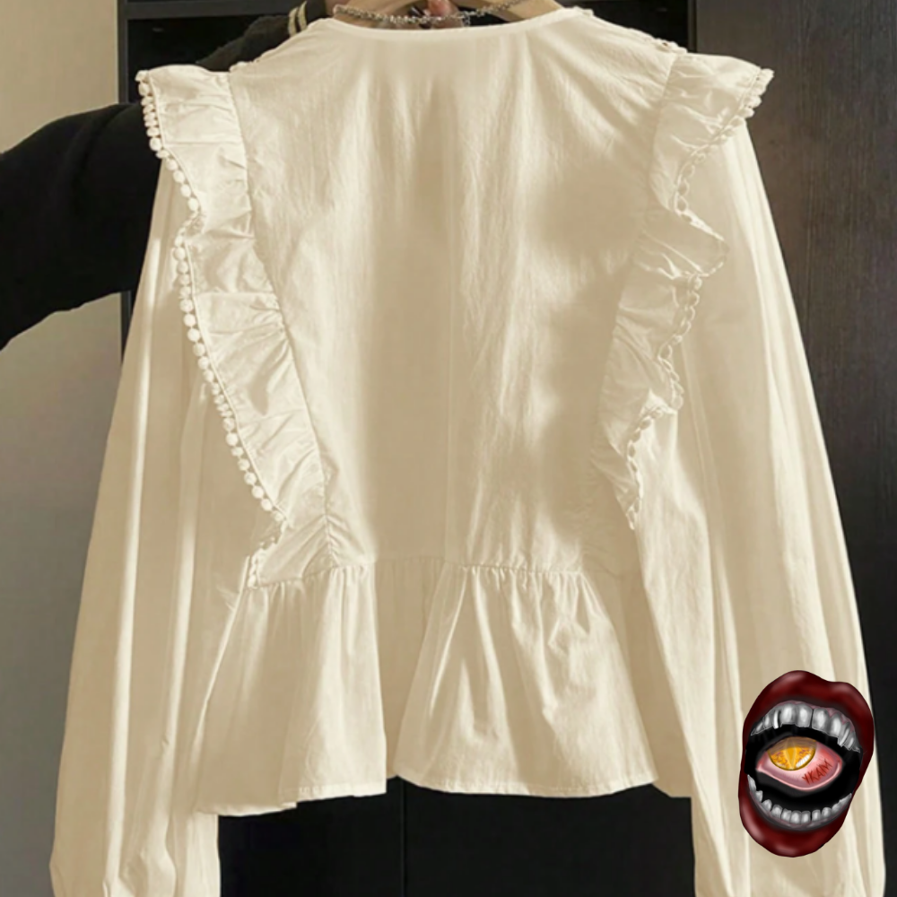 Blusa Off-White com Renda - Imagem 2