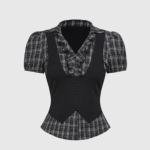Blusa Xadrez com Colete