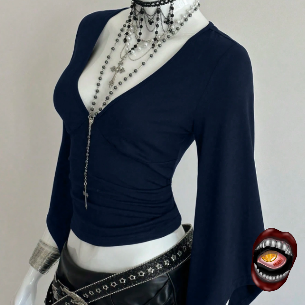 Blusa Manga Azul-Marinho