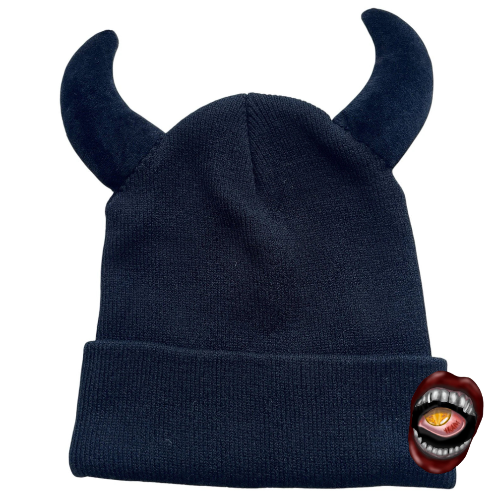 Gorro Preto de Lã com Chifres - Imagem 2