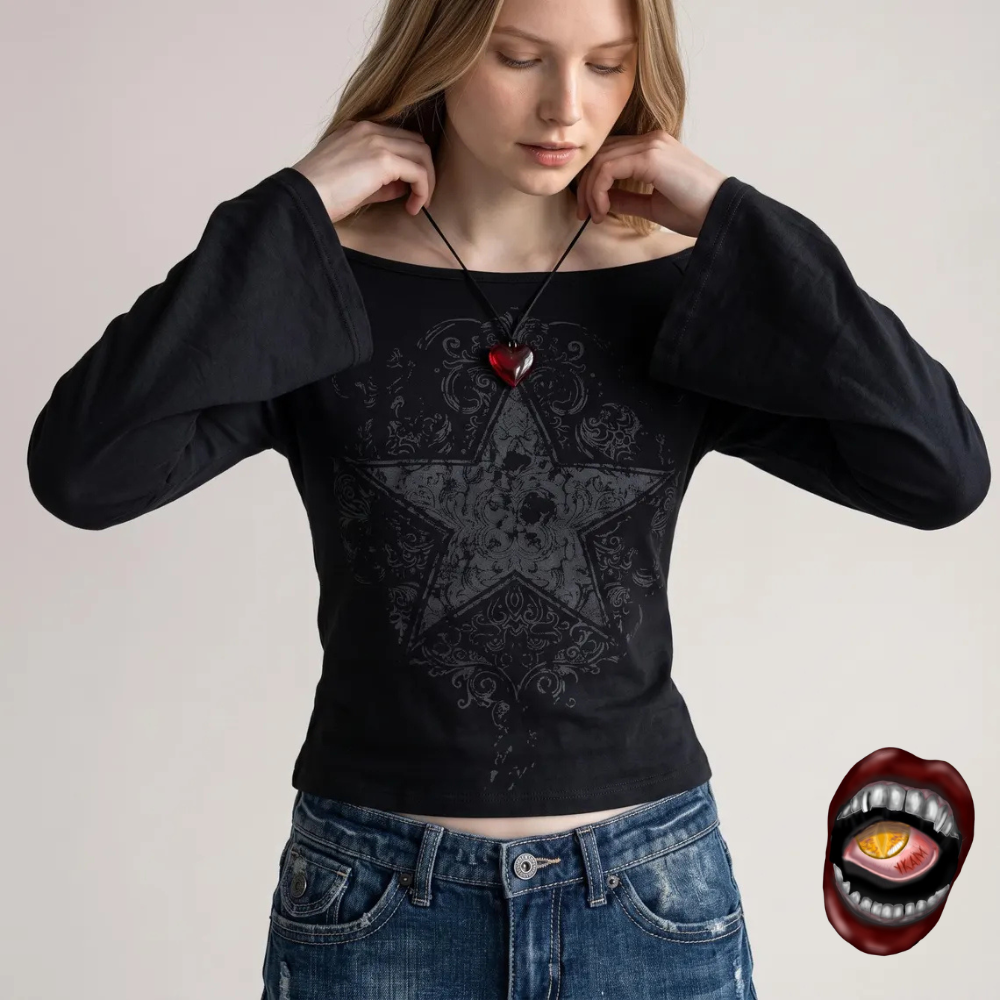 Blusa Preta com Estrela - Imagem 2