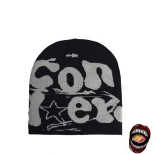 Gorro Preto e Cinza Estampado