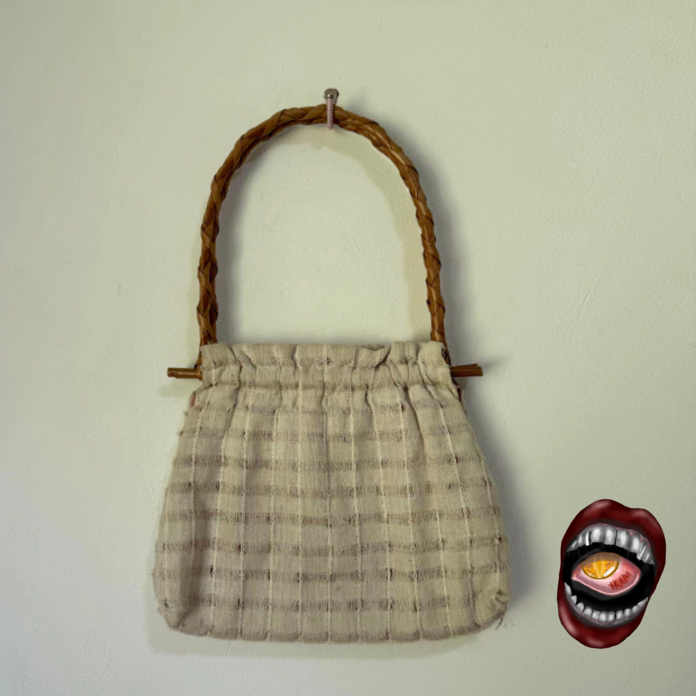 Bolsa de Tecido Vintage com Bordado Floral - Imagem 3