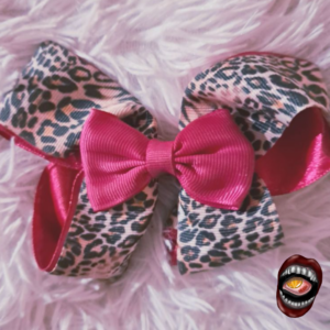 Laço de Cabelo Animal Print Rosa