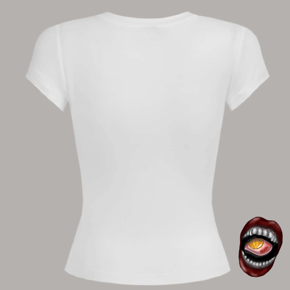 Baby Look Branca com Estampa - Imagem 2