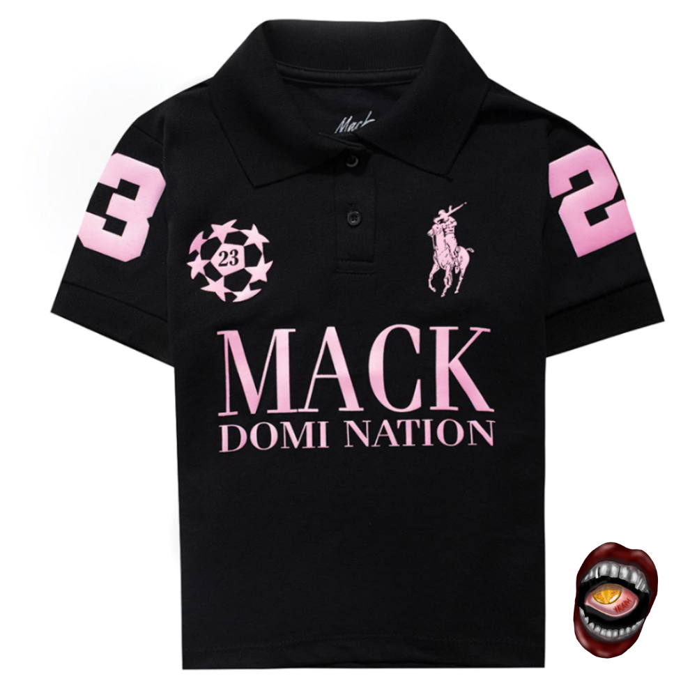 Camisa Polo Preta Estampa