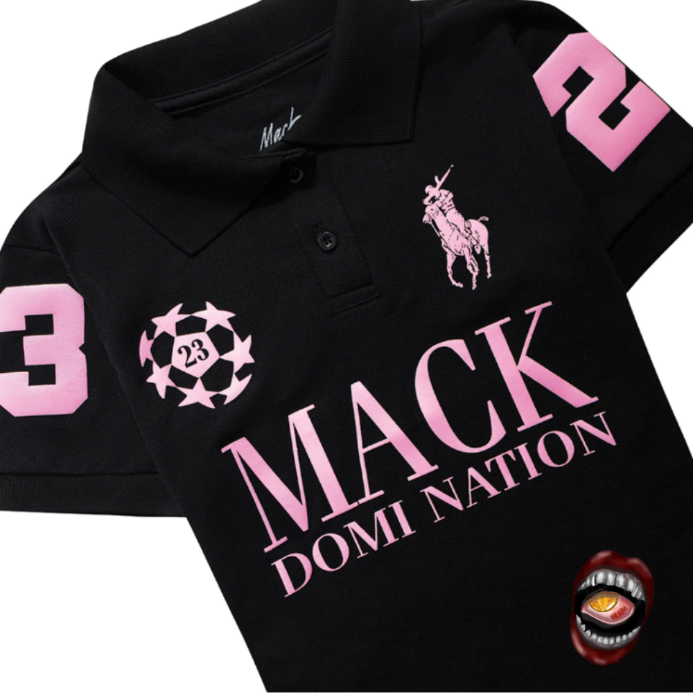 Camisa Polo Preta Estampa - Imagem 2